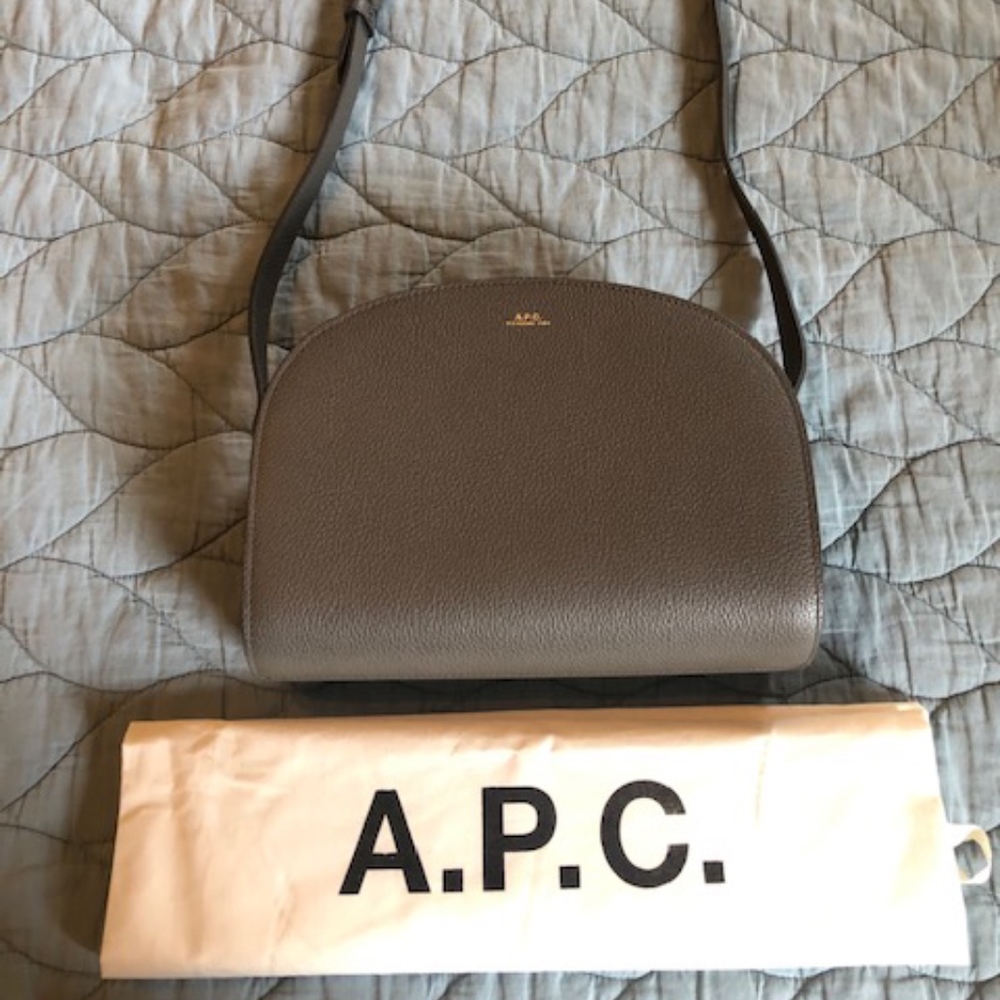 APC Demi Lune (Half Moon Bag) Grained Leather - Grey
